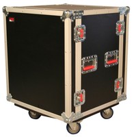 12-SPACE SHOCKMOUNTED FLIGHT CASE WITH CASTERS